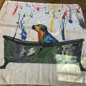 Porch and Den Fleischner Dog in Tub Shower Curtain